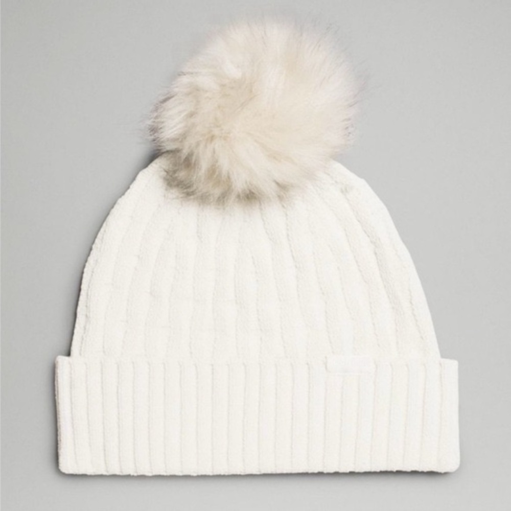 LULULEMON Cable Knit Pom Pom Beanie in Bone